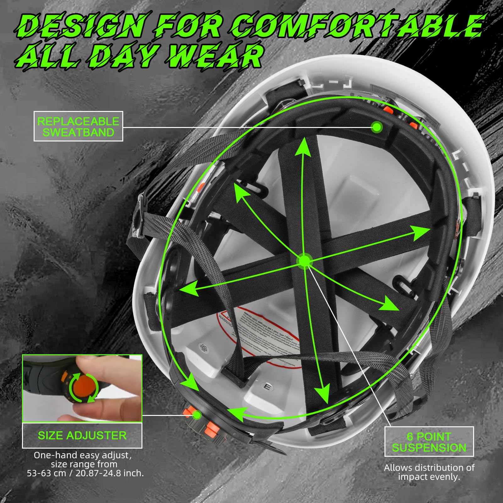 Green Devil quick-dial fit system allows one-handed adjustment on the go.