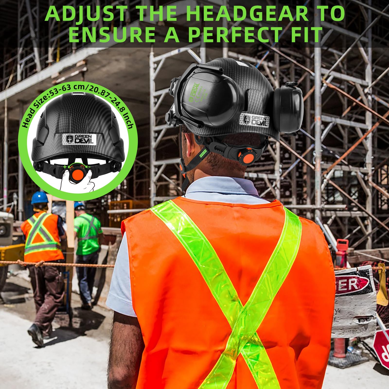 GREEN DEVIL tinted visor with anti-UV protection for clear visibility