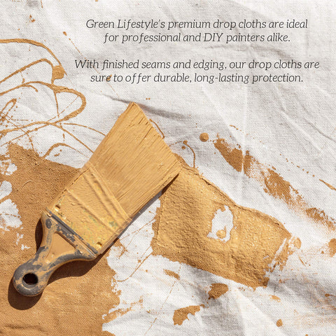 Green Lifestyle edge-reinforced drop cloth minimizes fraying during jobs