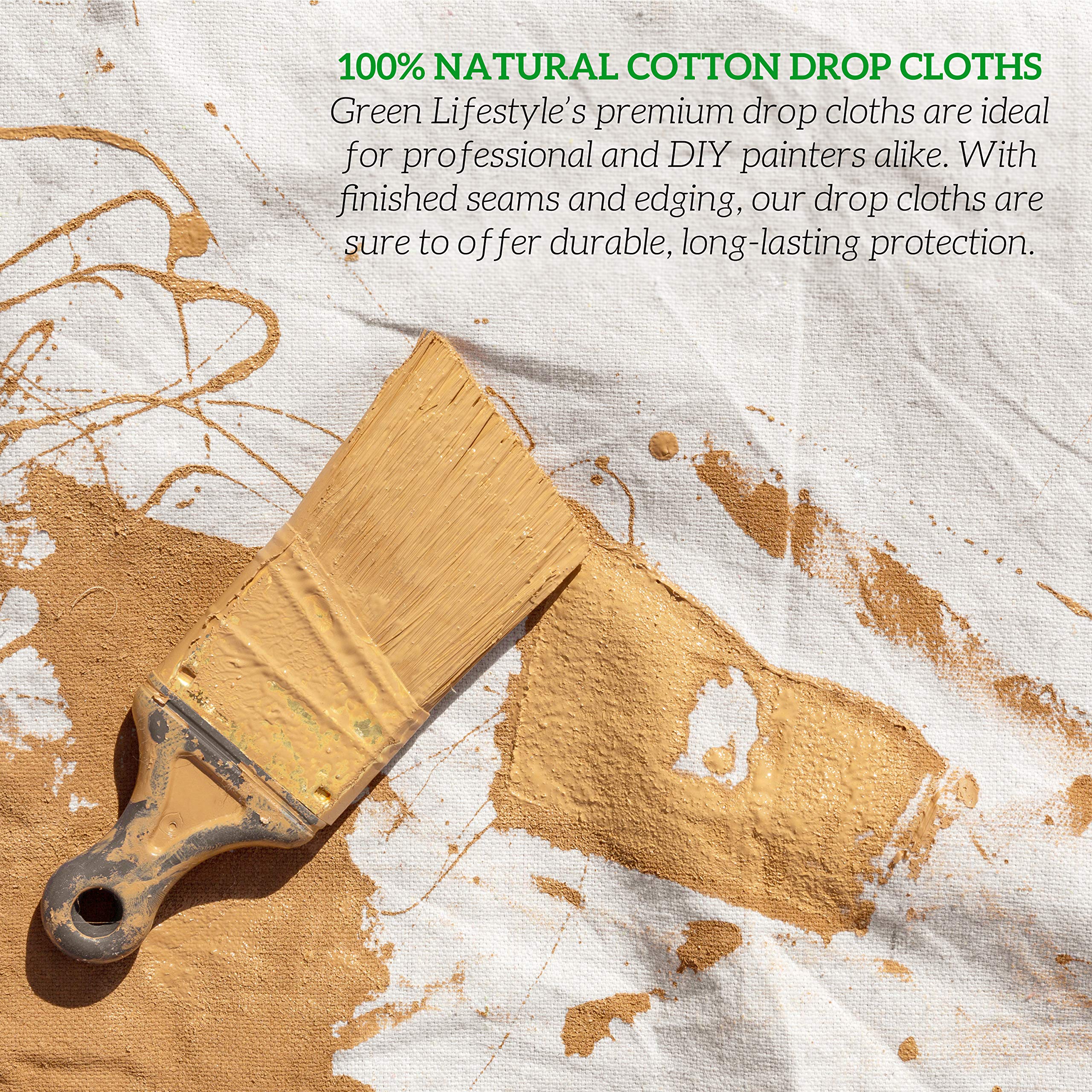 GREEN LIFESTYLE Drop cloth protecting furniture and floors from spills and dust.