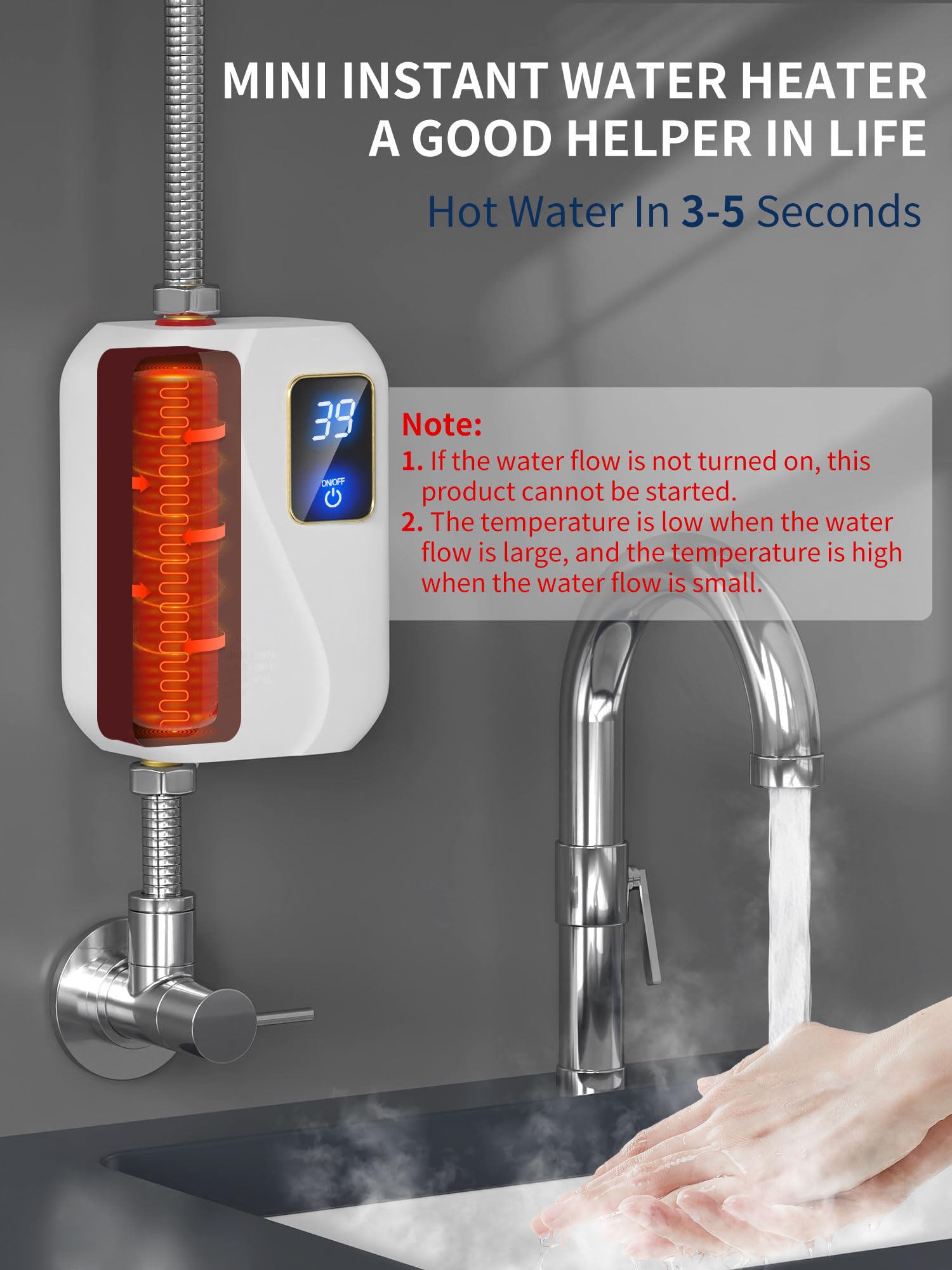 Green Point Home compact water heater suitable for small kitchens delivering instant hot water