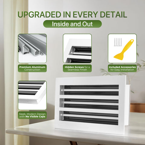 GREEN VENT airflow adjustment bar enables easy control for customized comfort.