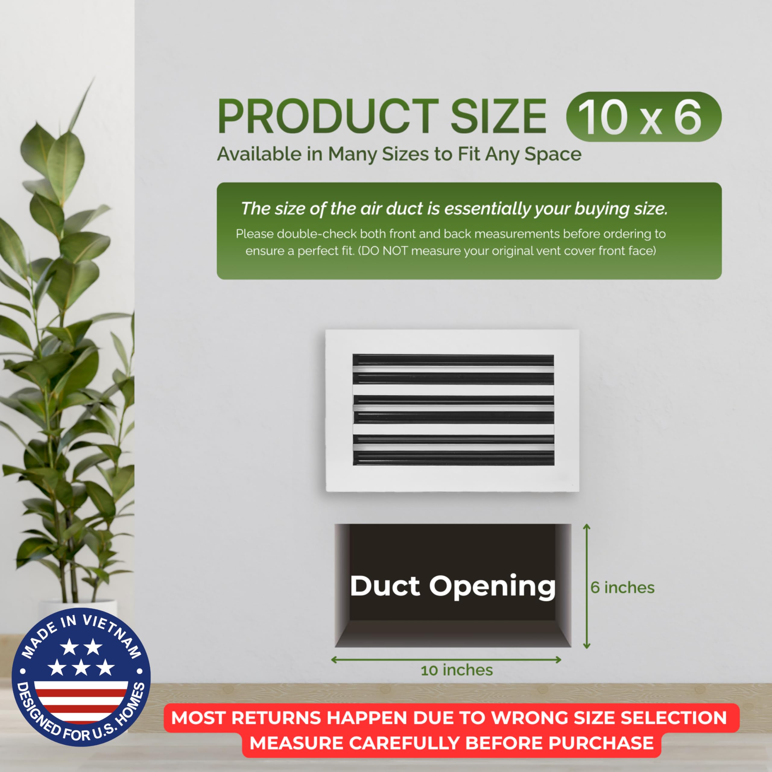 GREEN VENT vent diffuser demonstrates quiet airflow and linear blade design.