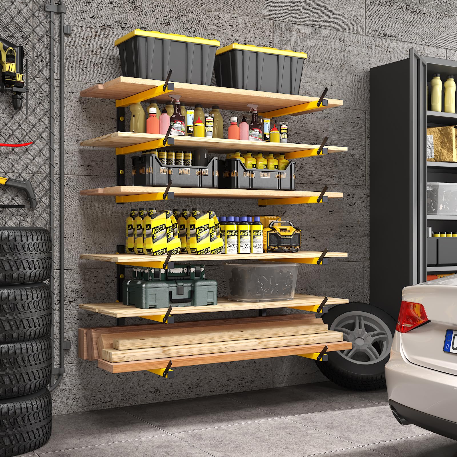 GREENER garage storage for tools pipes ladders and outdoor gear