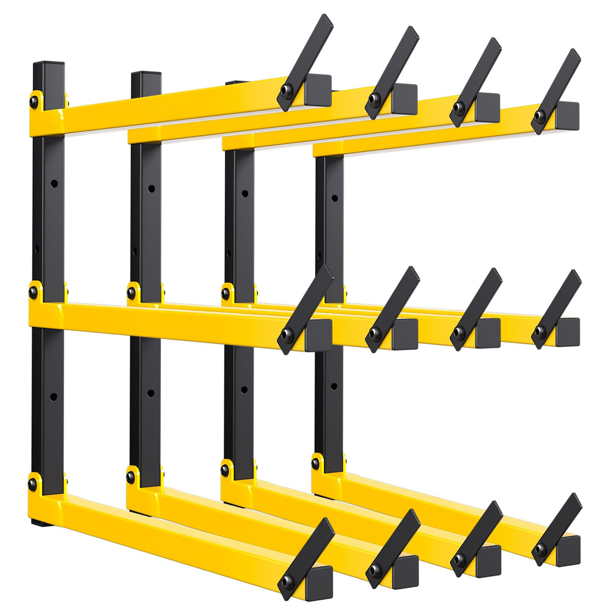 GREENER lumber storage rack wall-mount 3-level for neat workshop organization