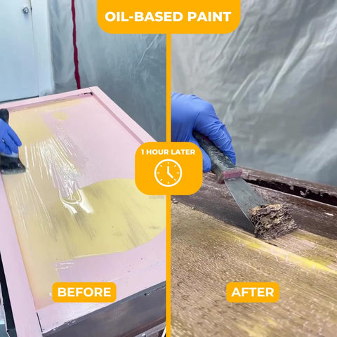 GREENEZ Wood surface before-after shows grain revival after treatment.
