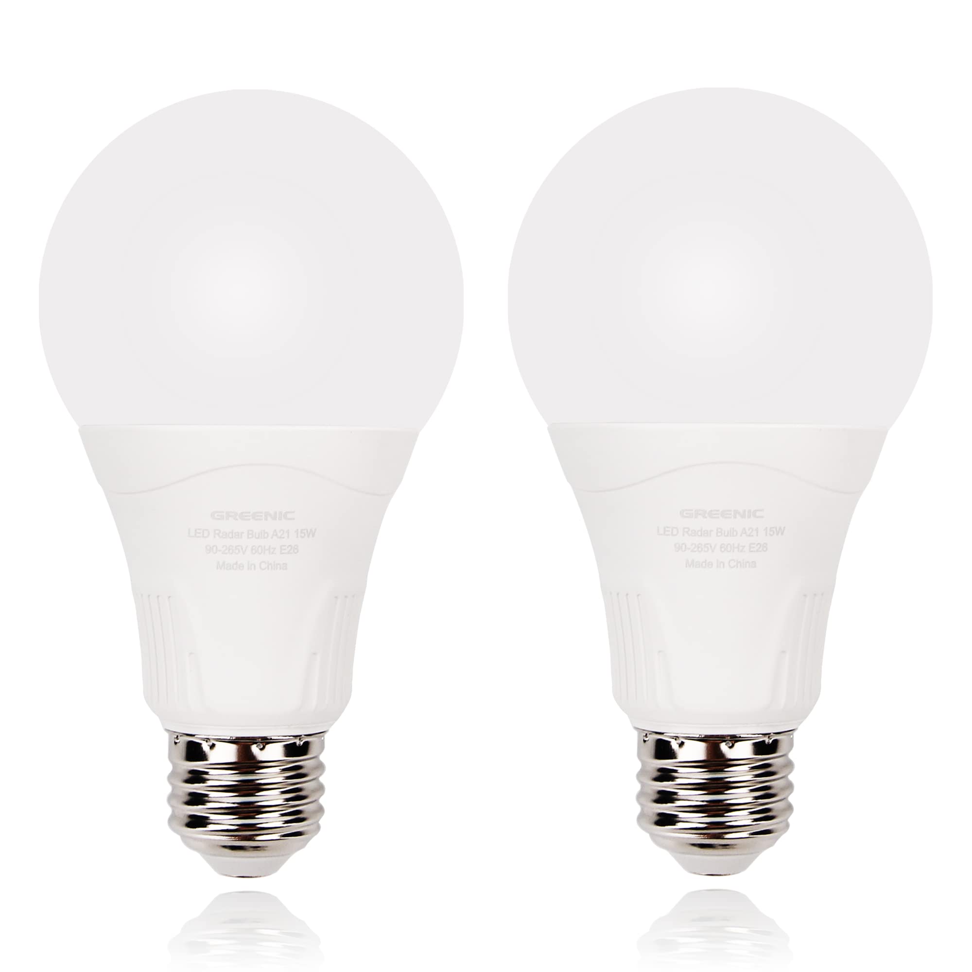 GREENIC radar motion sensor light bulb front view for hands-free outdoor lighting
