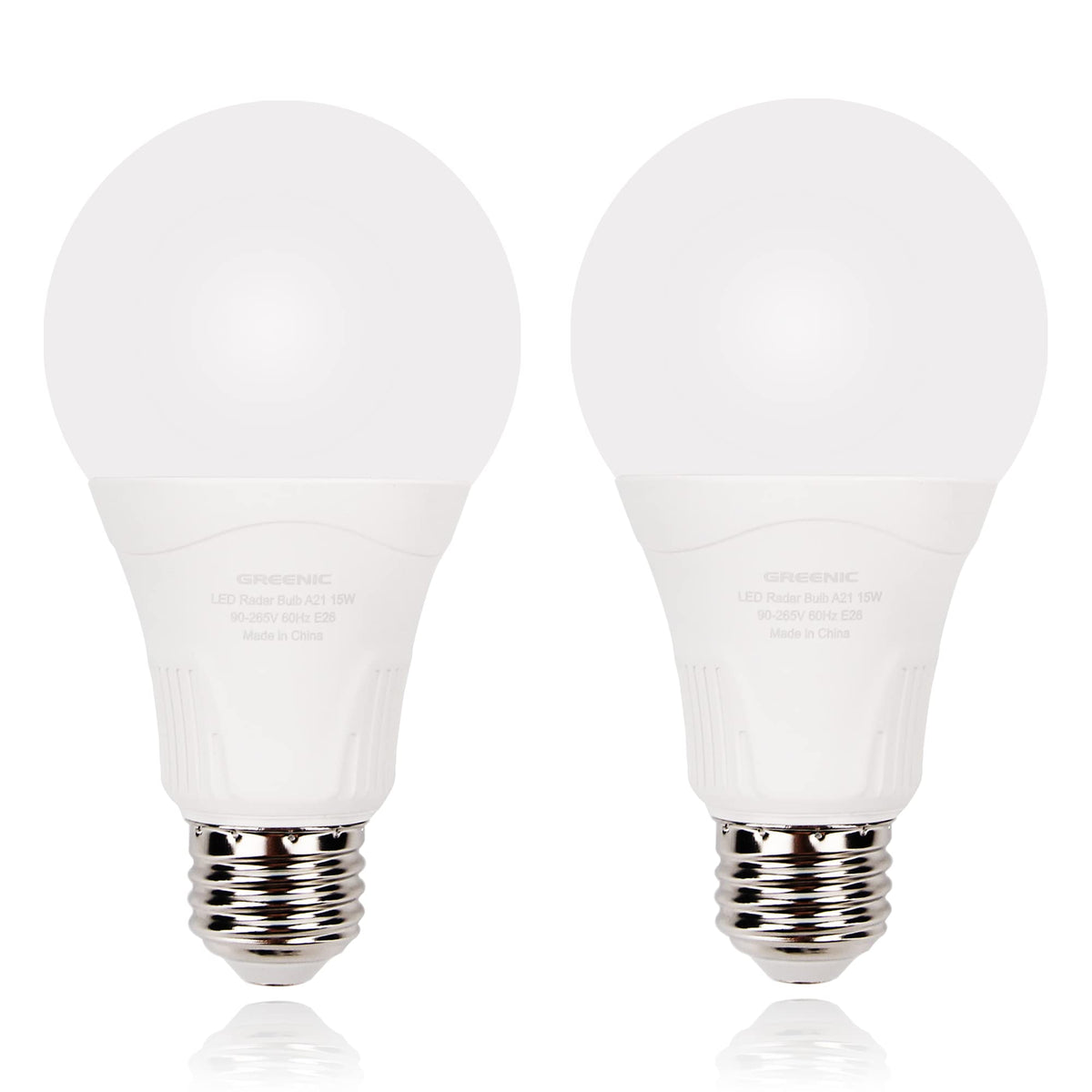 GREENIC radar motion sensor light bulb front view for hands-free outdoor lighting
