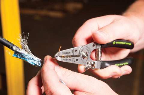 Greenlee 1917-SS wire stripper multi-function nose for bending and looping wires.