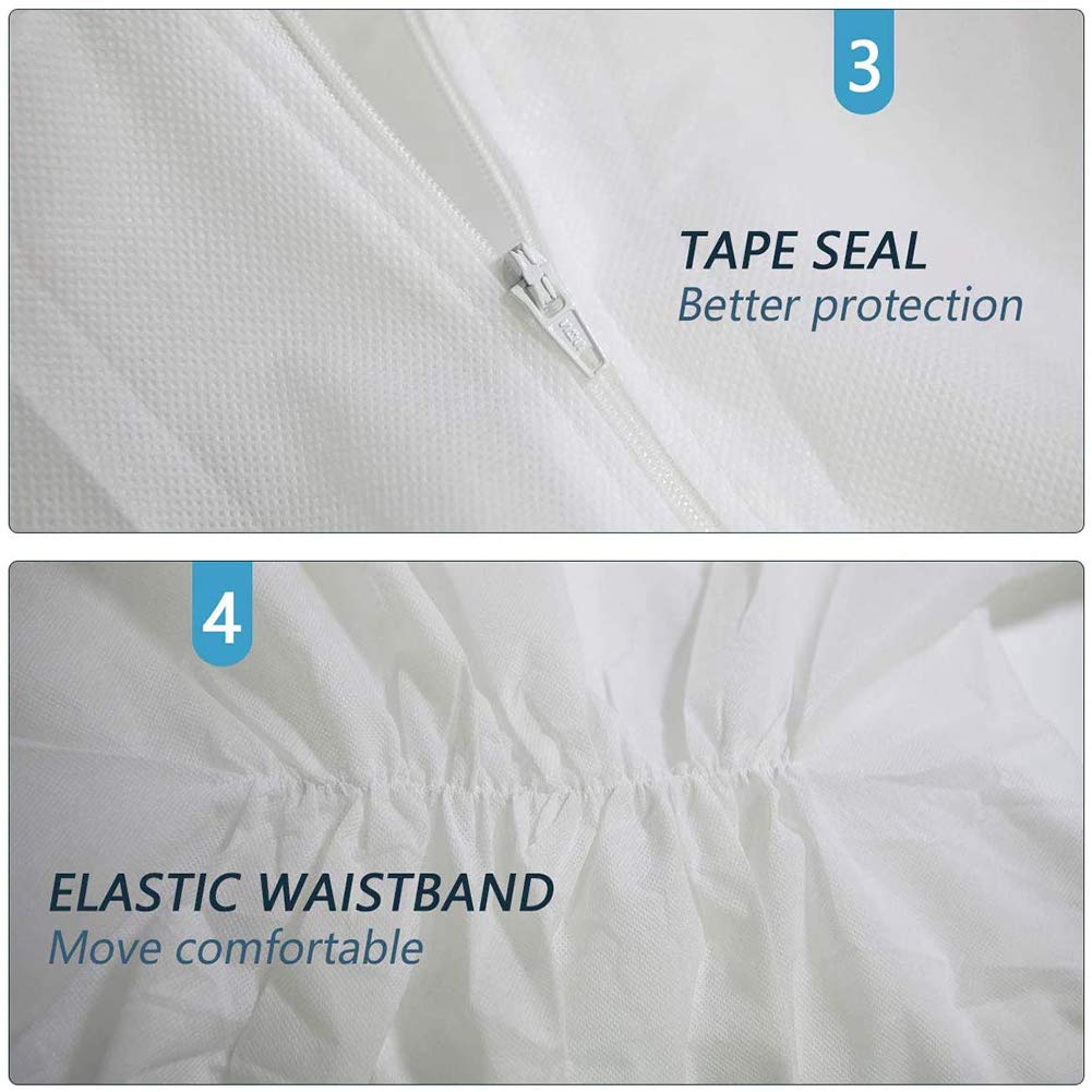 Greenour fluid-resistant coveralls protect against water and dust during tasks.