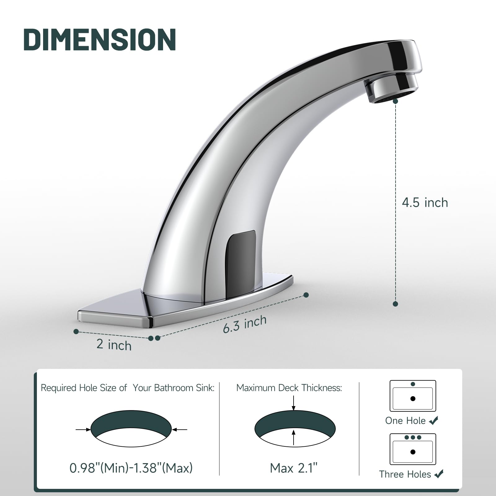 Greenspring touchless faucet chrome finish on a sleek fixture for durability.