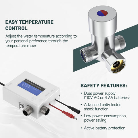 Greenspring touchless faucet control-box supporting reliable dual-power operation.