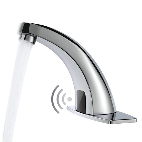 Greenspring touchless faucet sensor activation for hygienic, hands-free hand washing.