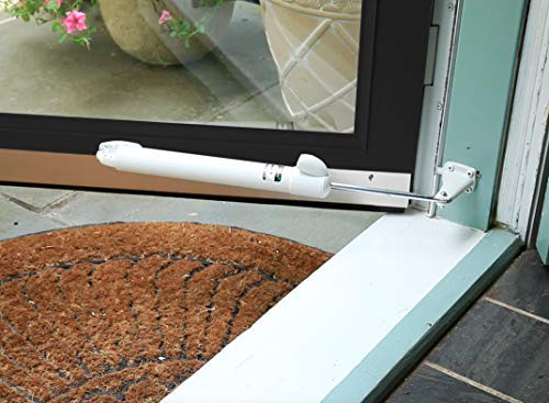Greenstar hold-open button bronze closer demonstrates hands-free entry convenience