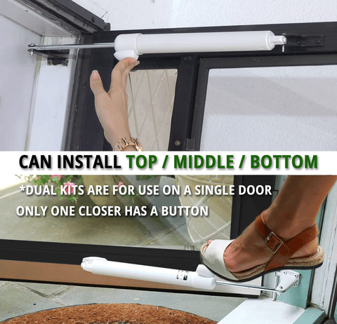Greenstar bronze storm and security door closer in action
