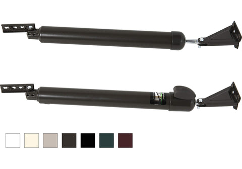 Greenstar Touch 'n Hold dual door closer in bronze, front view highlighting hold-open feature