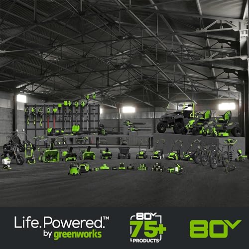 Greenworks PRO 80V battery compact design for easy transport.