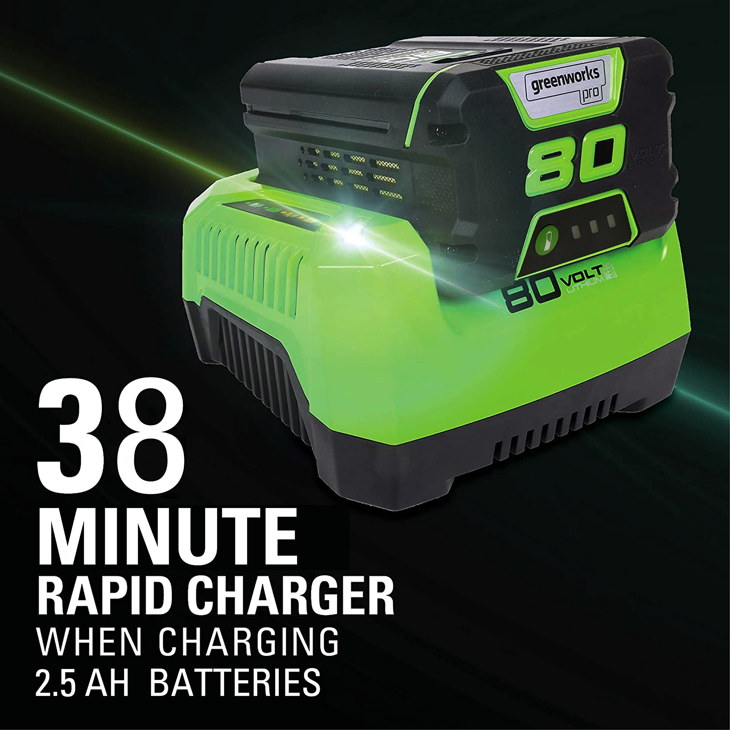 Greenworks PRO 80V battery operates quietly for sensitive environments.