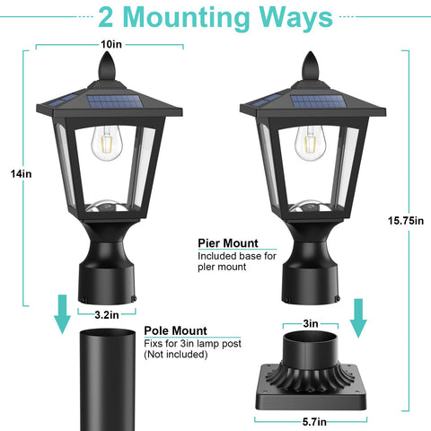Greluna easy-install outdoor solar post light for simple setup.