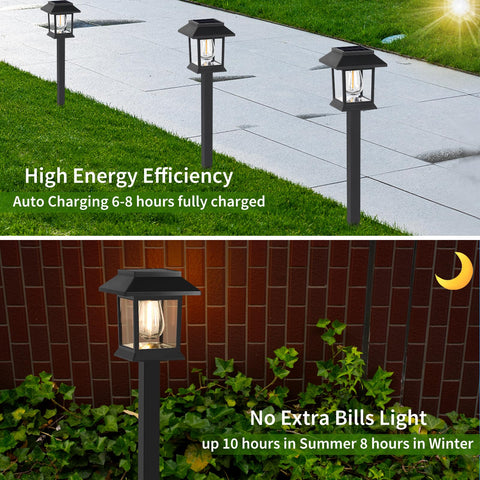 Greluna solar lights create a charming dappled pattern along your path.