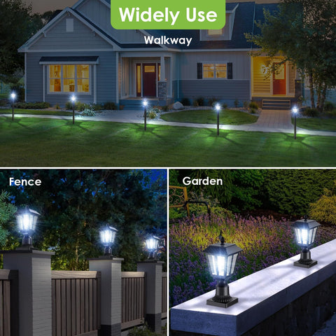 Greluna solar post light on a pillar enhances driveway safety and visibility