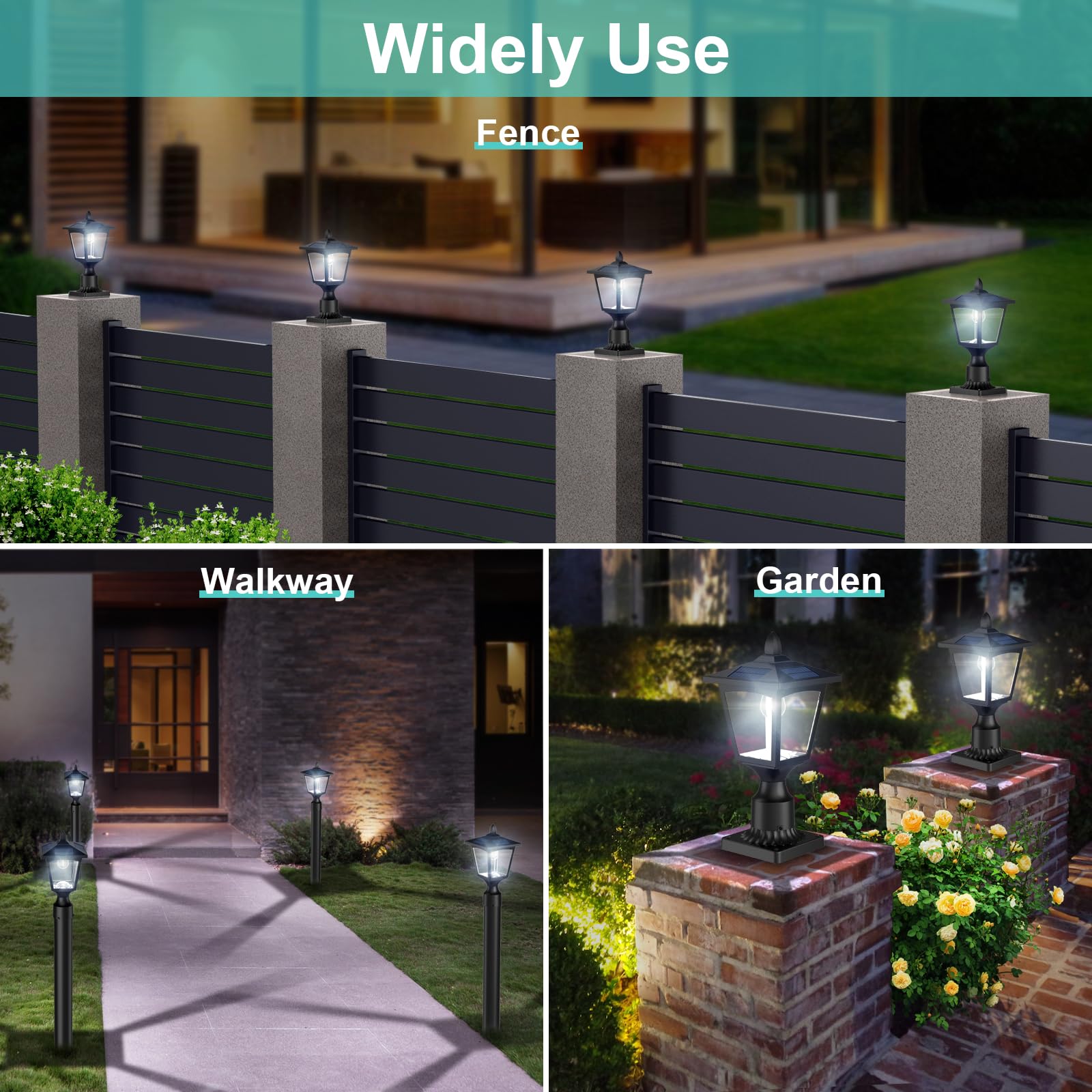 Greluna post light guides walkways and entries.