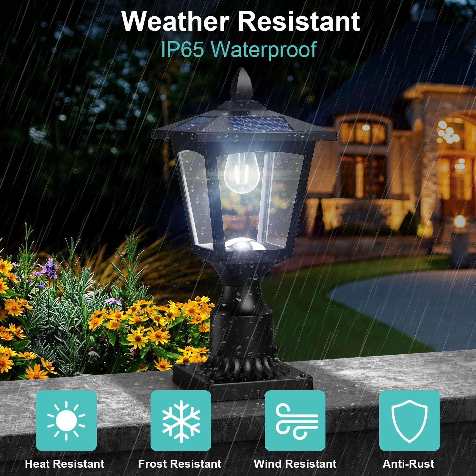 Greluna IP65 weatherproof design endures rain and snow.