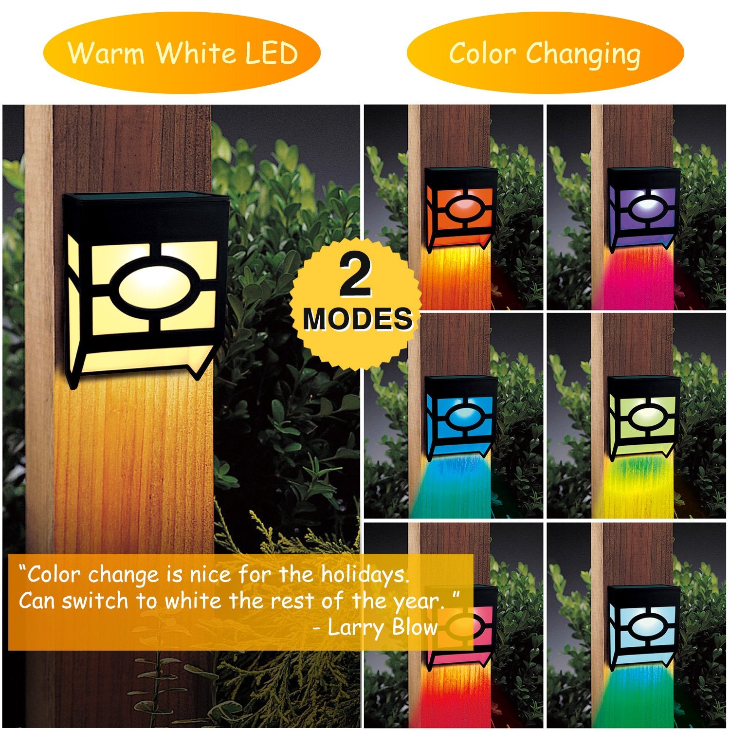 Greluna solar wall light in color-changing mode for festive outdoor decor