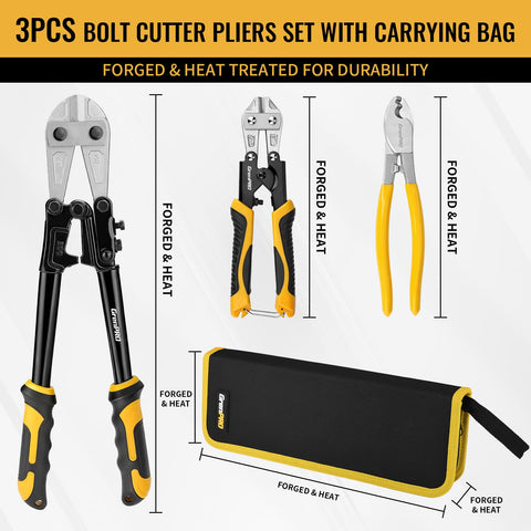 Grenpro 14-inch heavy-duty bolt cutter blade ready for tough metal cutting.