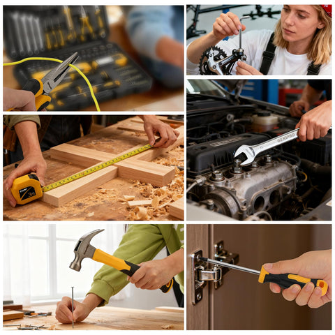 GRENPRO 219PCS tool set includes hammer and pliers for everyday tasks.