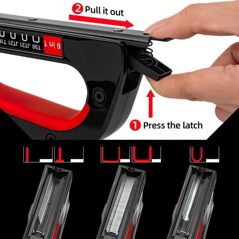Close-up of included 5000 staples from GRENPRO for quick start on upholstery and woodwork
