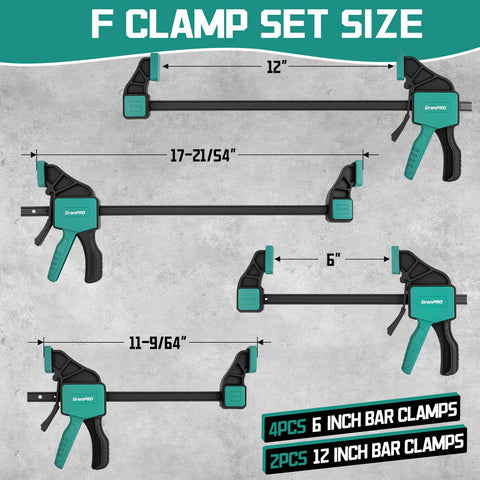 GRENPRO 6-inch bar clamp securing small projects during glue-up