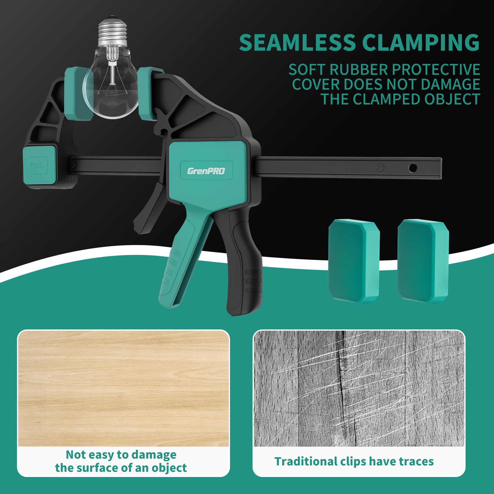GRENPRO non-slip pads protect surfaces during clamping