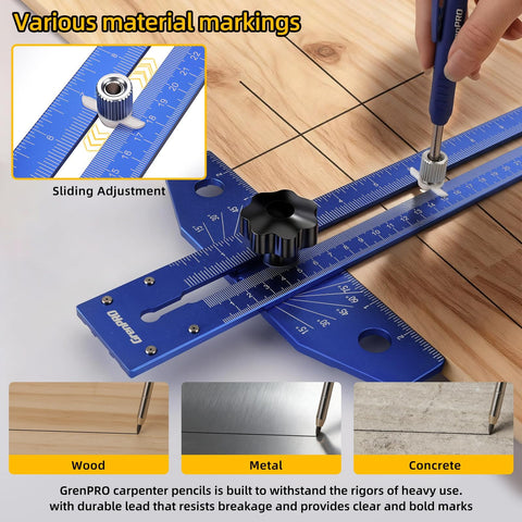 GRENPRO adjustable angle finder to set bevels accurately.
