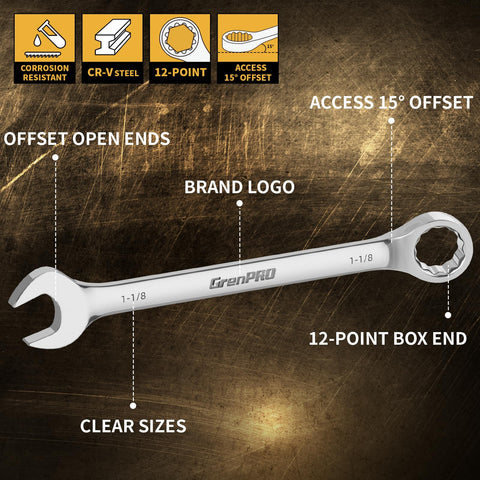 GRENPRO wrenches show clear size markings for fast identification