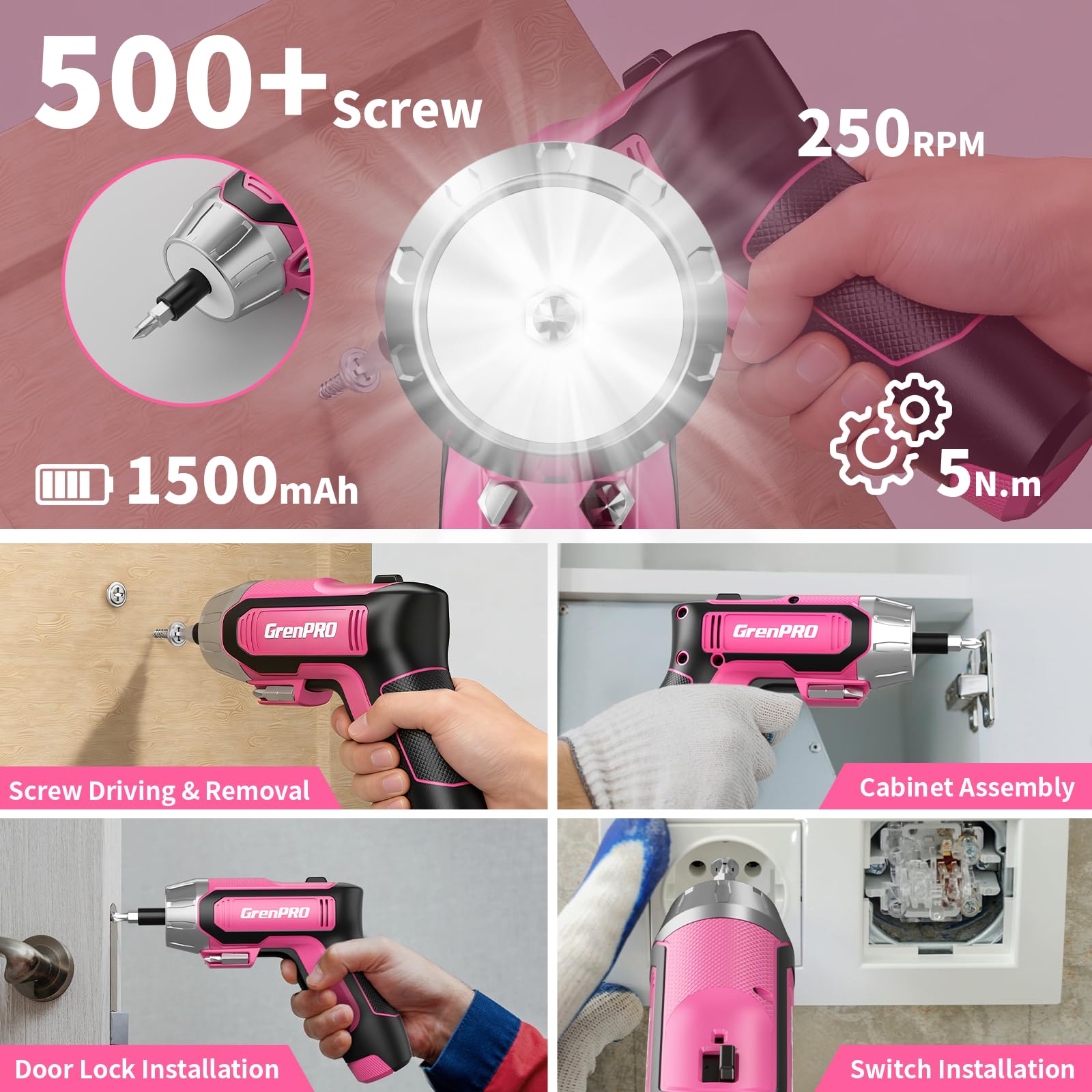 GRENPRO compact screwdriver in hand for precise use.