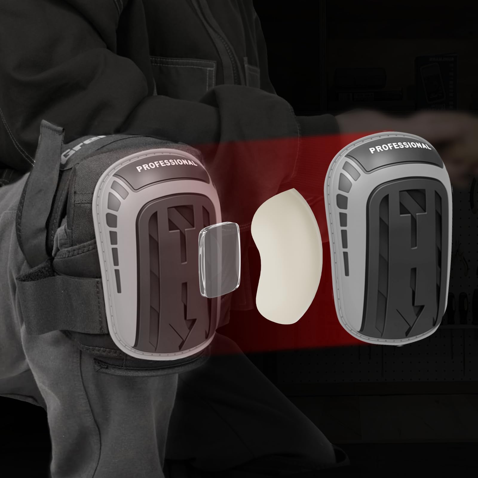 GRENPRO flooring knee pad supports kneeling during installation and cleanup.