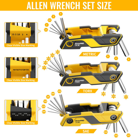 GRENPRO folding Allen wrenches 270-degree fold enables access in tight spots.