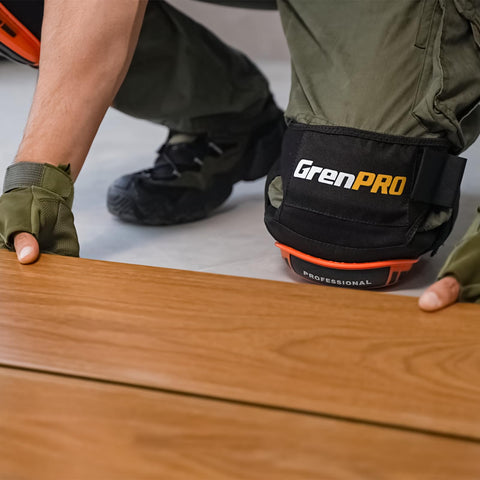 GRENPRO knee pads showing soft gel core for enhanced comfort
