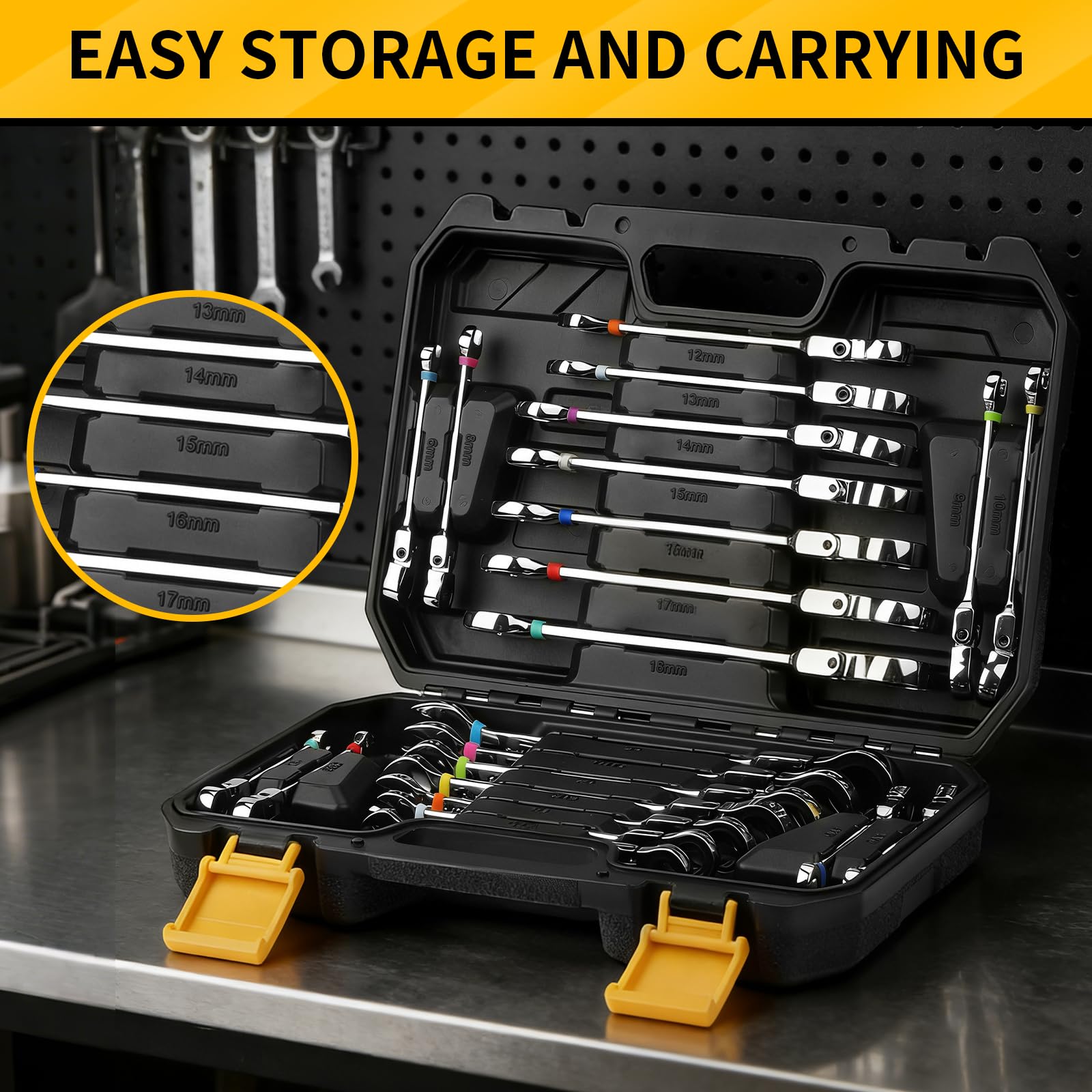 Grenpro full metric and SAE range covers common fasteners from 6 mm to 3/4 inch.