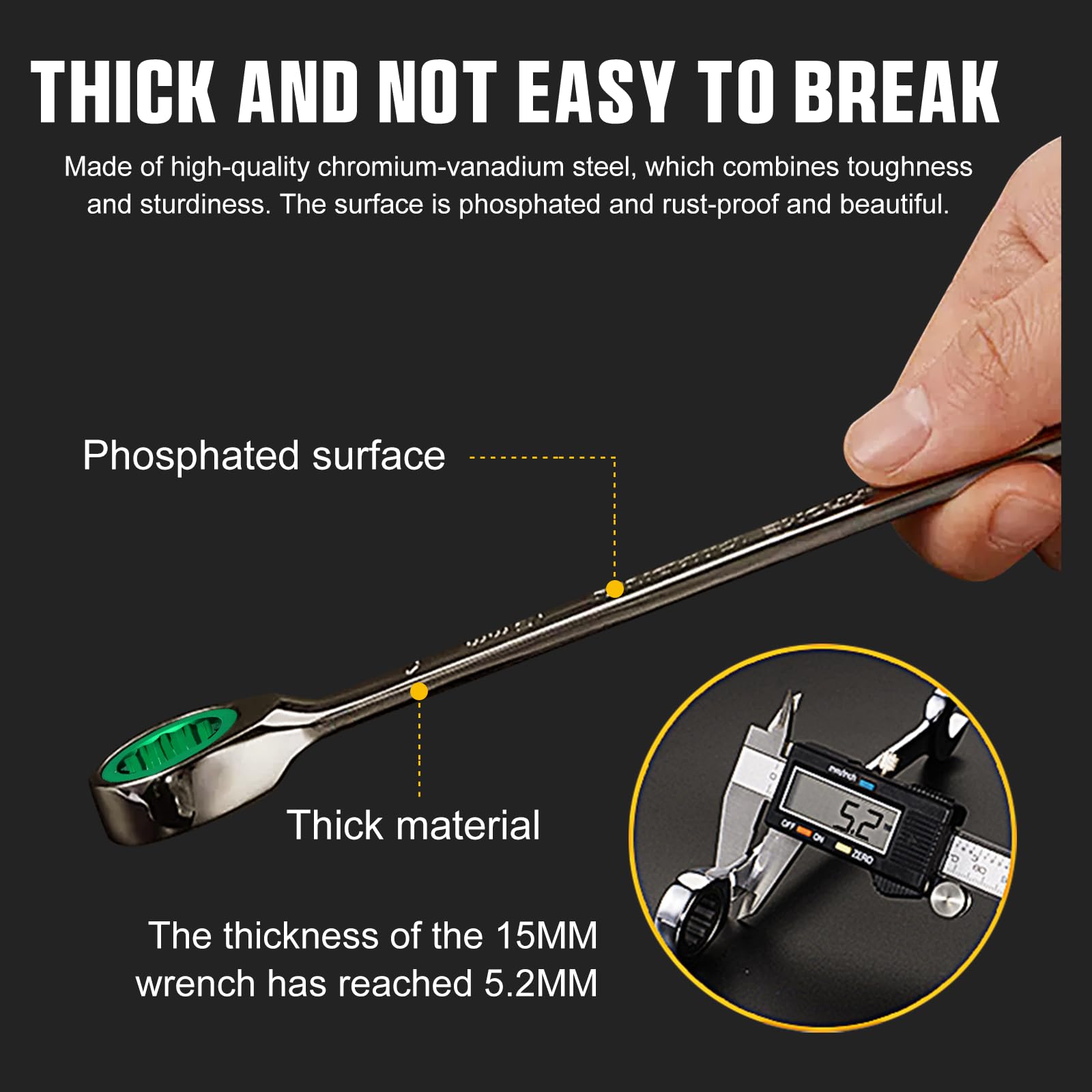 GRENPRO CR-V steel construction delivers durability and corrosion resistance.