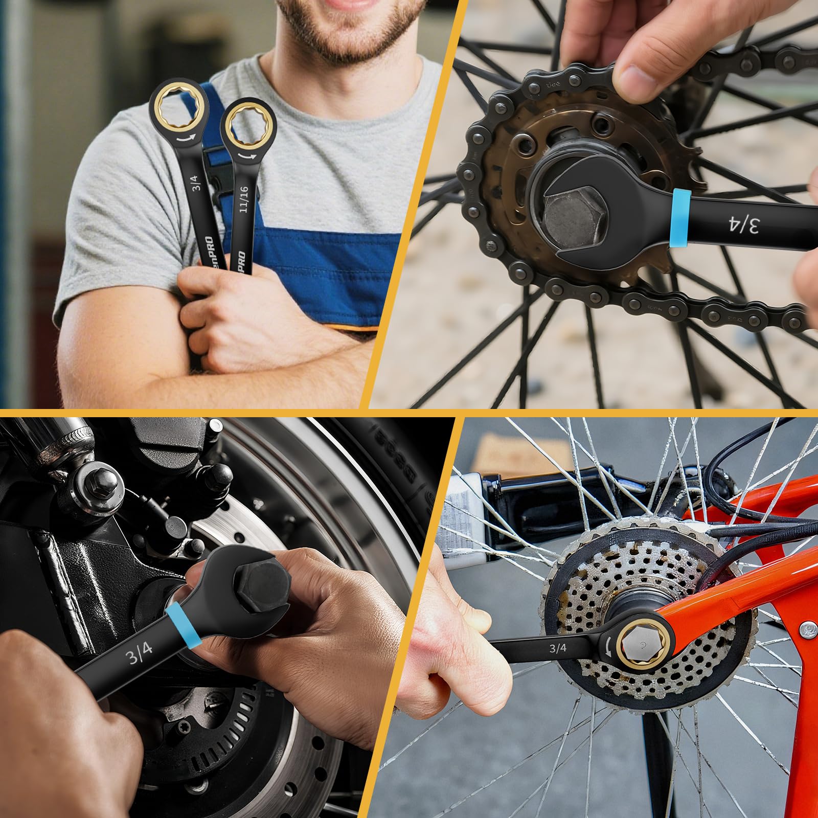 GRENPRO SAE half-inch wrench provides strong torque.