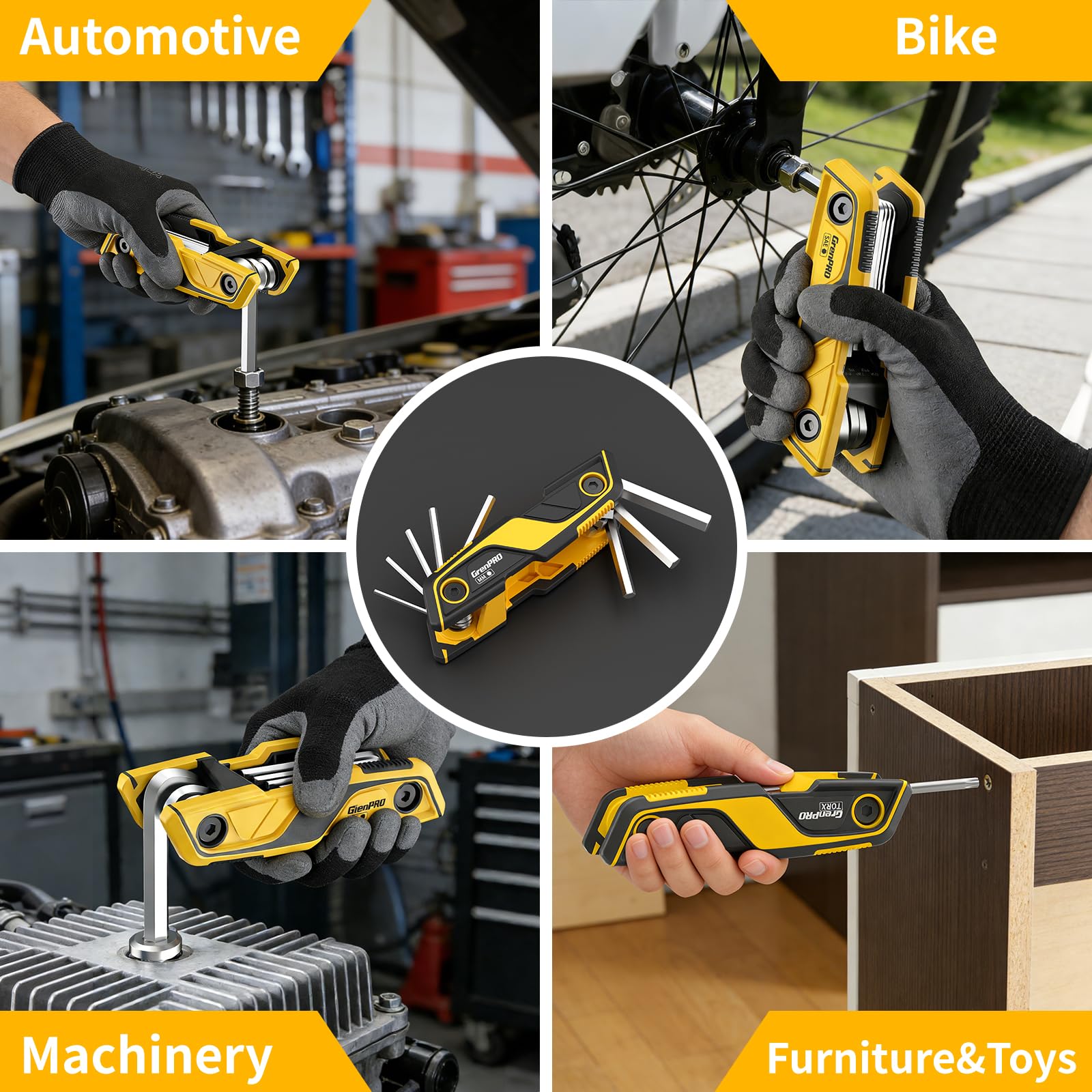 GRENPRO SAE, Metric and Torx collection for versatile DIY tasks.