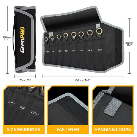 GRENPRO SAE nine-sixteenth-inch wrench for tight spaces.
