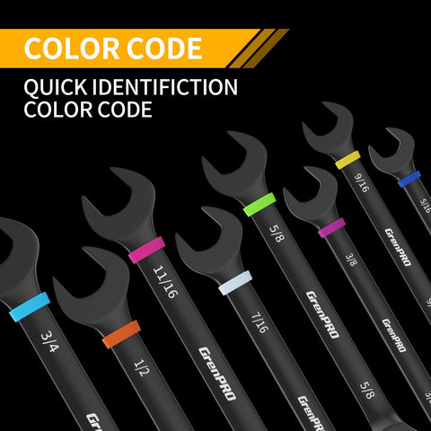 GRENPRO SAE one-quarter-inch wrench for accurate fastener sizing.