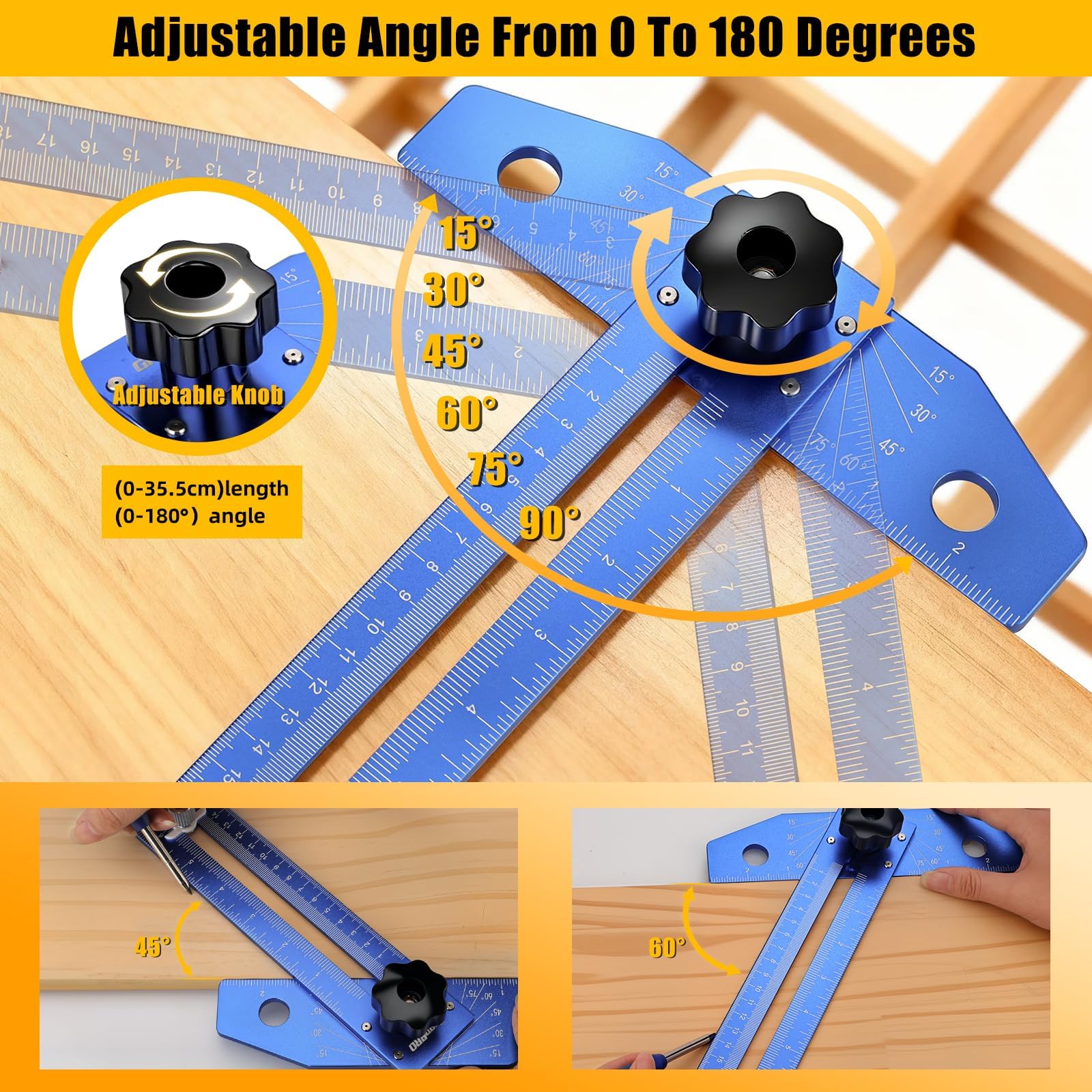 GRENPRO sliding T-square in aluminum for durable straight lines.
