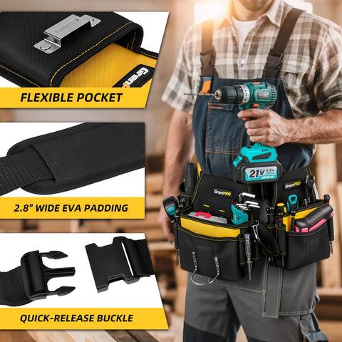 Three detachable pouches enable customizable configurations