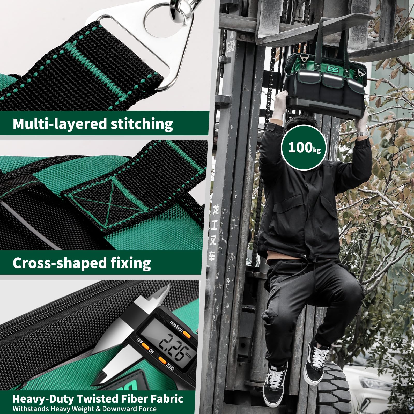 GRENPRO Tool Bag heavy-duty design withstands tough trades.