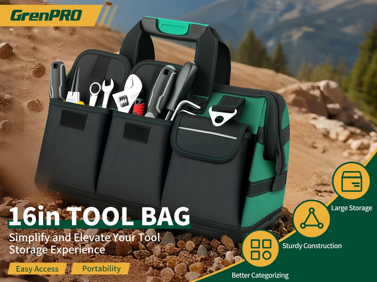 GRENPRO Tool Bag reflective strips enhance safety at job sites.