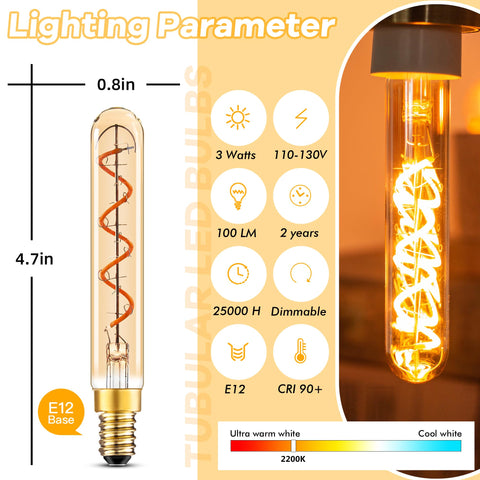Grensk 3W E12 amber glass bulb delivering efficient decorative lighting